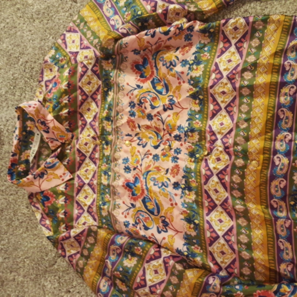 Multicolored floral print blouse